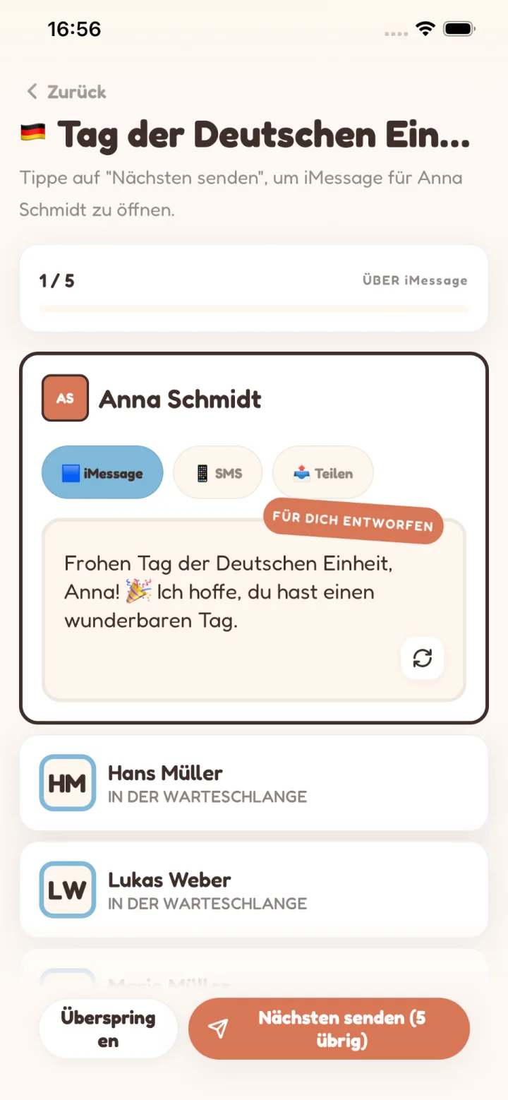 Eine Reihe, alle
